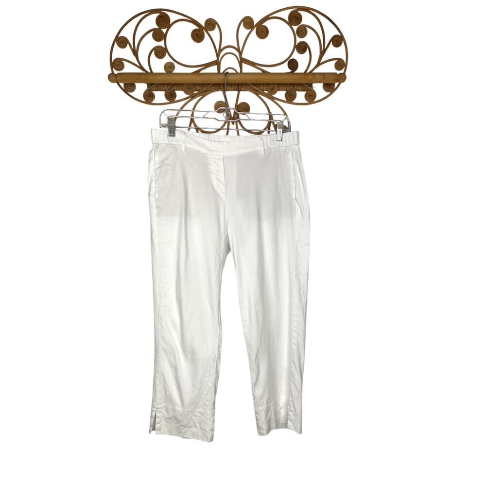 J.Jill Linen stretch white crop pants MP